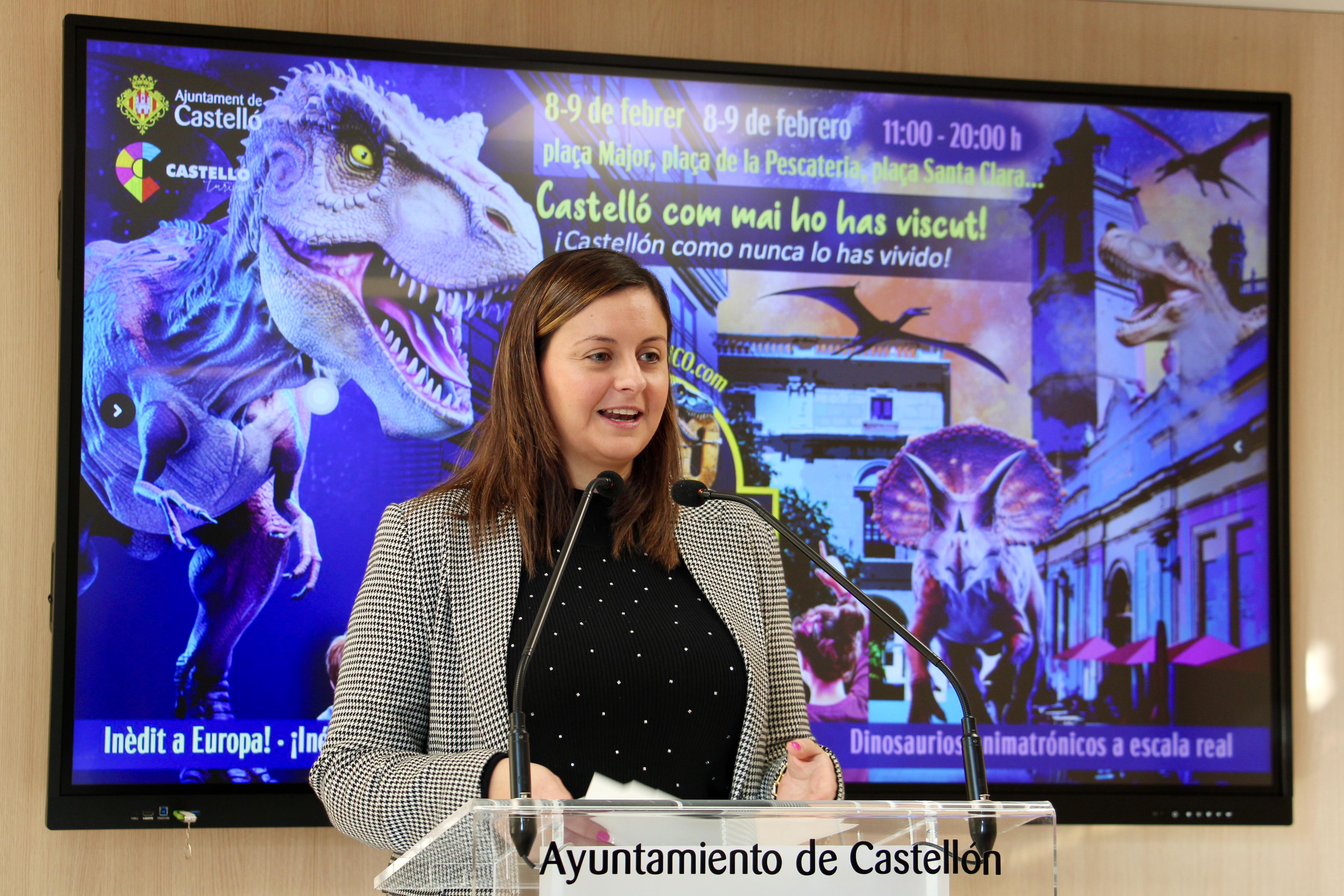 Més de 30 dinosaures a escala real prendran el centre de Castelló este cap de setmana en una nova edició de Expojurásico